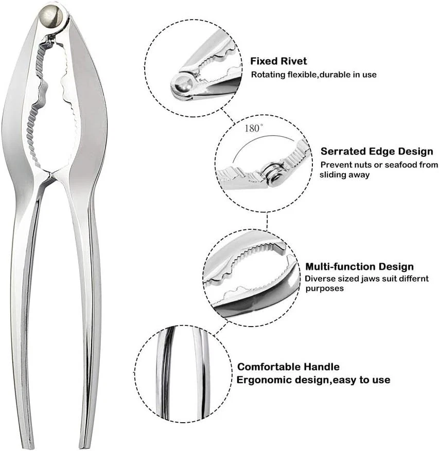 Seafood Tools Crab Crackers Nut Cracker Forks Set Opener Shellfish Lobster Leg - Image 4 of 4