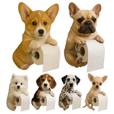 Dog Toilet Paper Holder Tissue Roll Dispenser 3D Printed Animal Shaped Roll  