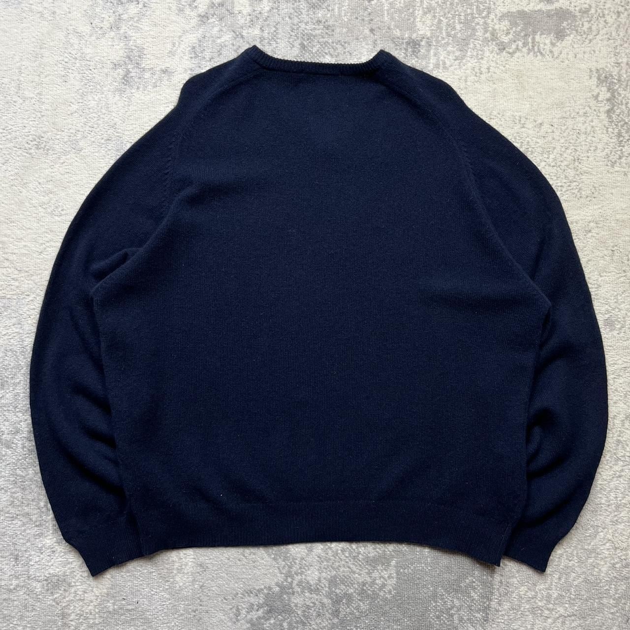 Polo Ralph Lauren Jumper 2XL Men's V-Neck Lambswool Navy Embroidered Logo image 4