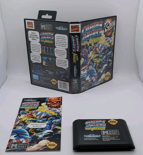 Captain America and The Avengers (Sega Genesis, 1992) w/ manual & case