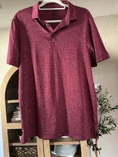 Mens Champion Dri-fit Maroon Golf Polo Medium