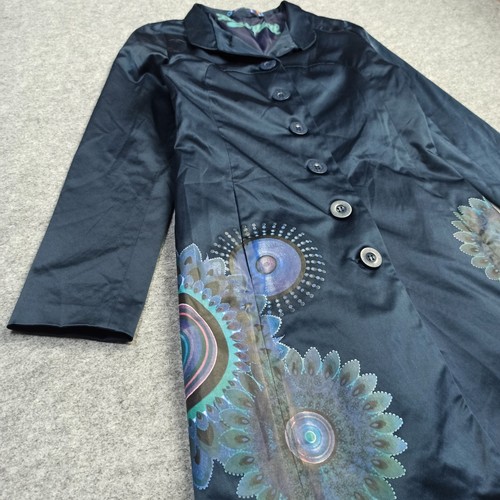 Desigual Donna Raso Cappotto MISURA XS EUR-36 Blu Giacca Lunga Transitional - Foto 6 di 14