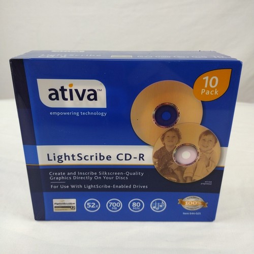 Ativa LightScribe Blank CD-R 10-Pack with Slim Jewel Cases 52x 700 MB 80 min