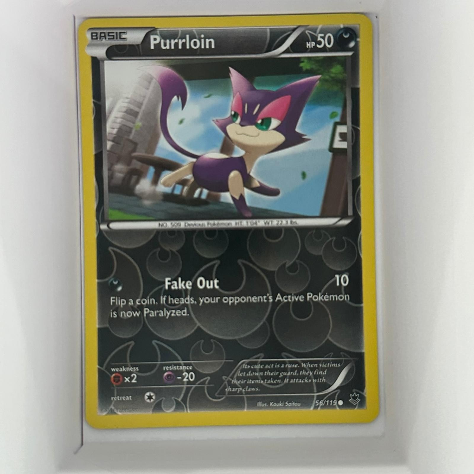 Purrloin 56/119 Common Phantom Forces Pokemon Reverse Holo Near Mint