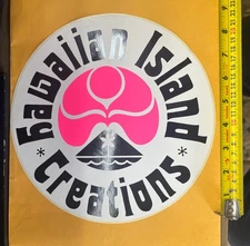 80’s Vintage Hawaiian Island Creation  HiC Neon Link 9 Inch Surf Sticker OG