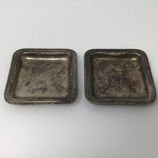DENVER & RIO GDE ScenicTrain DiningCar set of 2  little trays Reed & Barton 1920