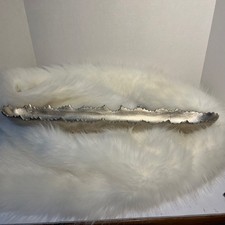 Live Edge Textured Silver Aluminum Console Table Serving Vanity Tray 27x5x2.5”