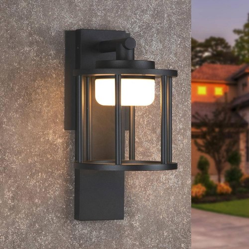 13 in. Dark Gray Aluminum Durability Wall Light Weather Resistant Hardwired with - Picture 2 of 7