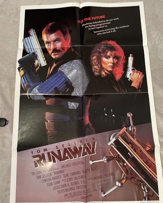RUNAWAY Original US One Sheet Movie Poster Folded Gene Simmons Tom Selleck 27x41