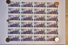 5 Won 1998 Specimen uncut sheet 0f 24 solid fancy Serial number 0000000..!