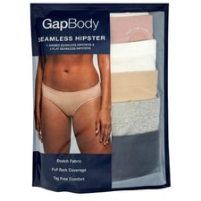 GapBody Seamless Hipster Womens XL Stretch Tag Free 5 Pack Full Back Coverage