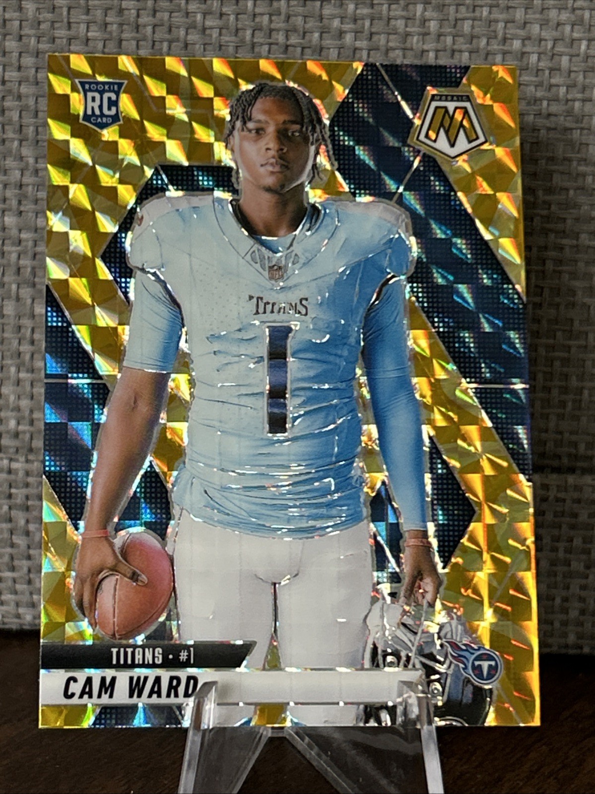 2025 Panini Mosaic Cam Ward Reactive Yellow Variation Rookie Card #272