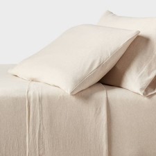 Queen Cotton Jersey Sheet Set Heather Oatmeal - Threshold: 4-Piece,