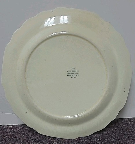 W.S. George Lido Canarytone Platinum Rose 10" Dinner Plate 485A (Lot of 4) - Picture 5 of 10