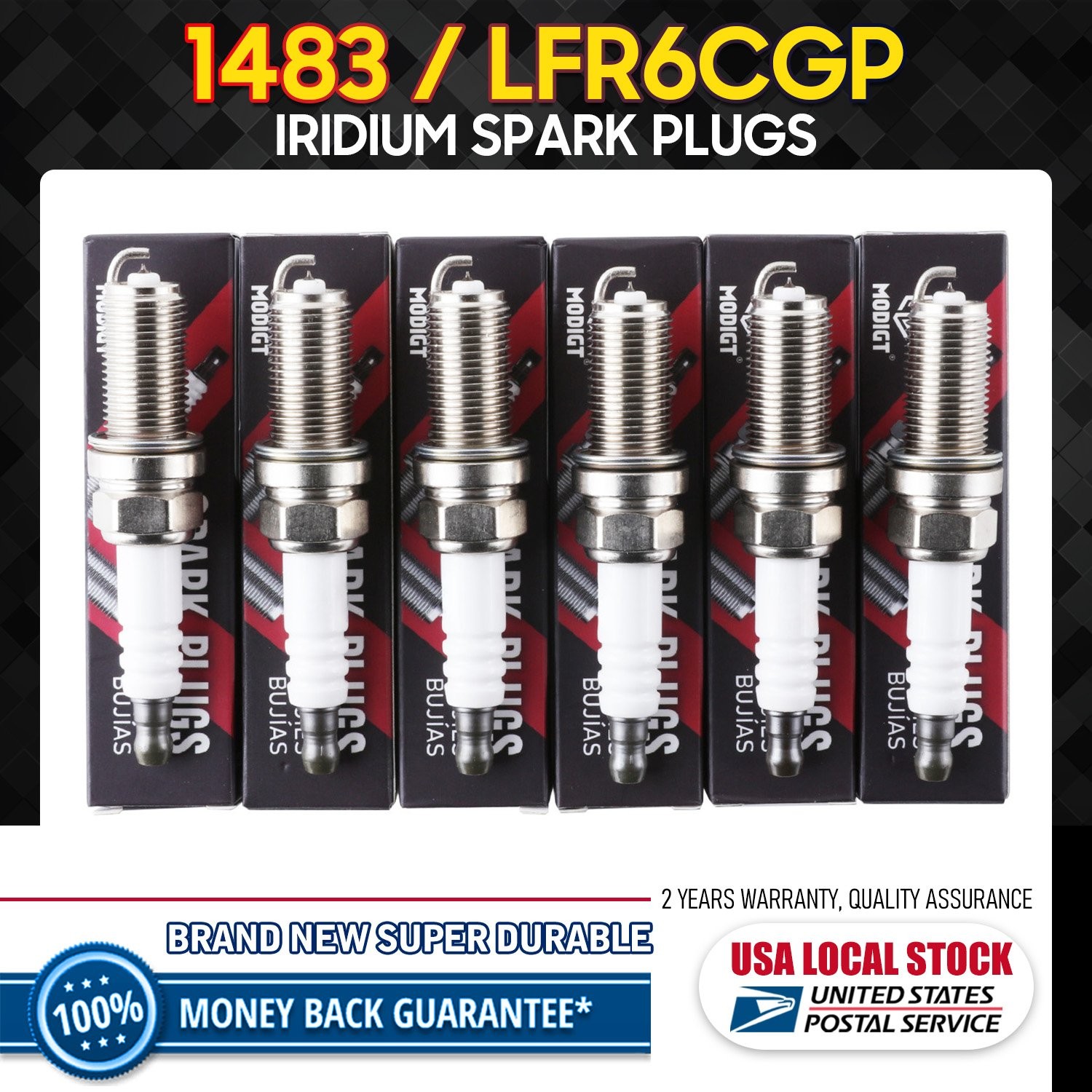 6Pcs For NGK 1483 Laser Iridium Spark Plugs #LFR6CGP For Dodge Honda INFINITI