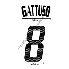 2002/04 AC Milan Away Name Set GATTUSO #8 Heat Transfer Patch Fan Kit Name Set