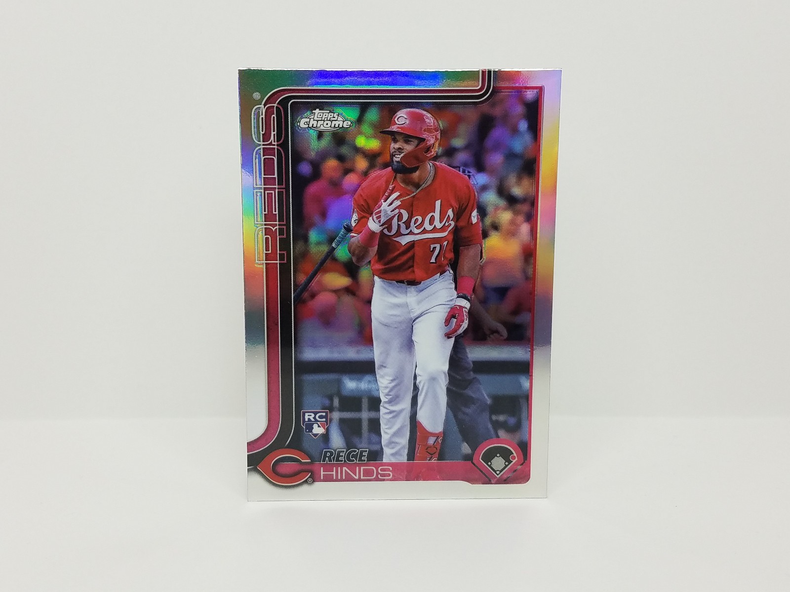 2025 Topps Chrome #253 Rece Hinds, Reds (RC) - Chrome Refractor Parallel