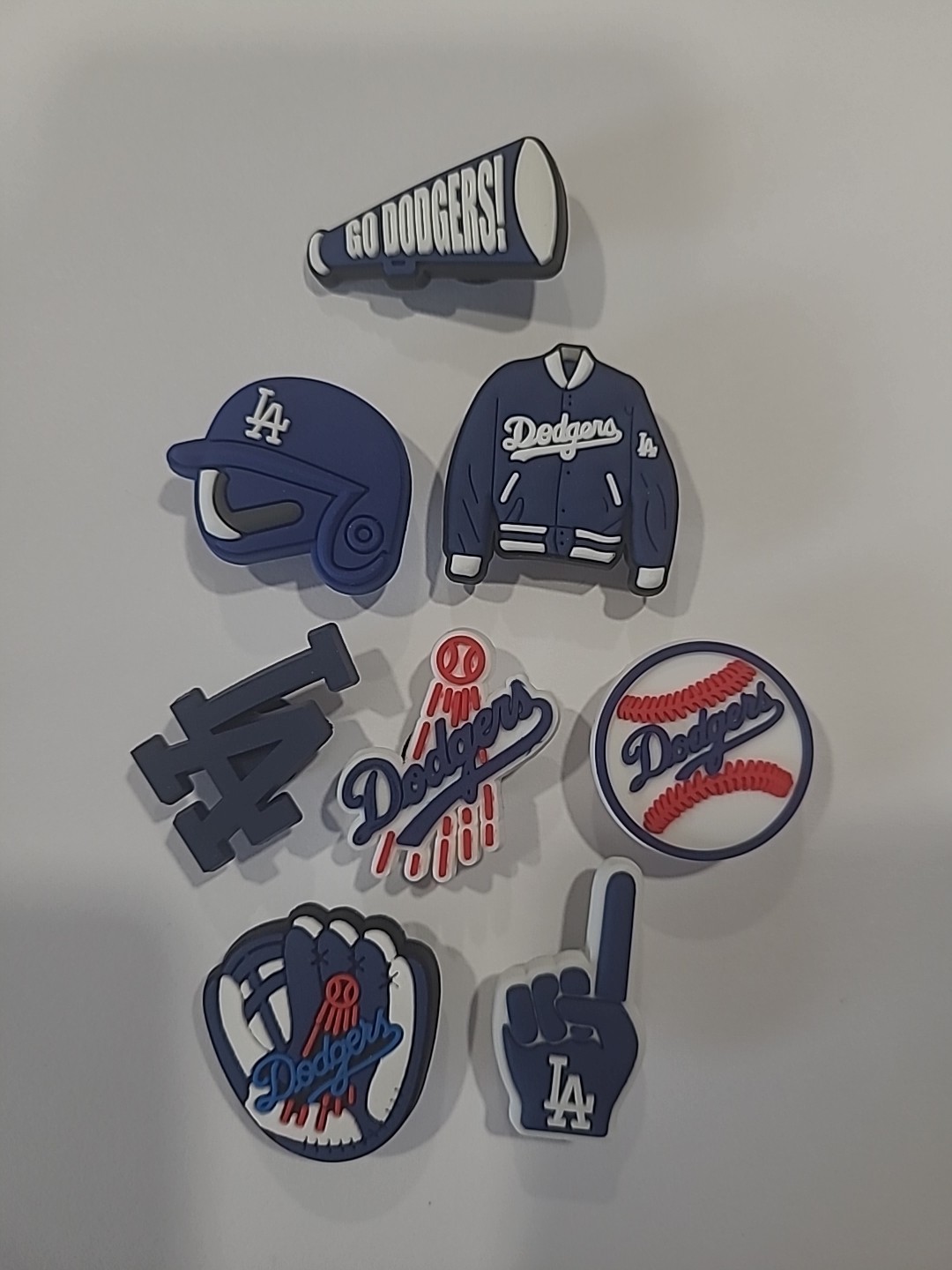 Los Angeles Dodgers Baseball Team Charm For Crocs Shoe Charms - 8 Pieces