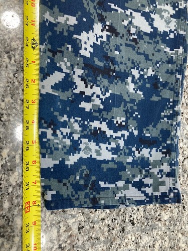 Marineblaue digitale Blaubeerhose Camouflage Medium normal Reißverschluss Hosenschlitz W31-35 Schrittlänge 32" Twill - Bild 8 von 11