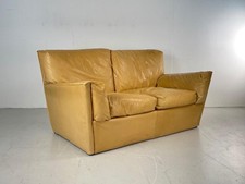 ITALIAN LEATHER 2 SEATER SOFA RETRO STYLE 1980S  MIDCENTURY #4417