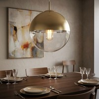 Led Kugel HäNge Decken Lampe Glas Wohn Zimmer Beleuchtung Pendel Leuchte Gold