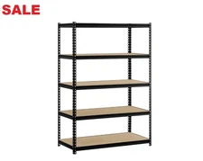 Muscle Rack 48"W x 24"D x 72"H 5-Shelf Steel Freestanding Shelving Unit Black