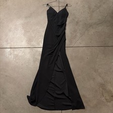 Love, Nickie Lew Black V-Neck Slit Gown | Women’s XS | Floor-Length