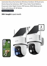 2-Pack Wansview Dual Lens 2K WiFi Outdoor Security Camera Solar Wireless