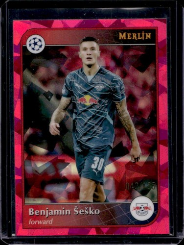 2024-25 Topps Merlin Chrome UEFA Benjamin Sesko Magenta Atomic Refractor #/125