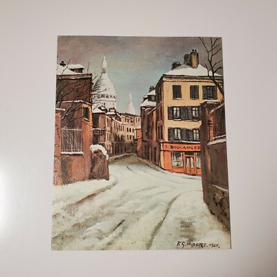 Vtg Conoco Gasoline Customer Appreciation 10''x8'' Fine Art Print ''Rue Norvins''