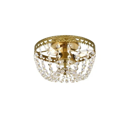 Elegant Lighting Kylie 10" Iron and Crystal Flush Mount in Brass - Picture 3 of 8