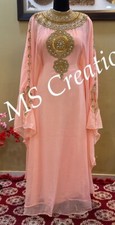 SALE!! Peach A-line African Attire Bridesmaid Embroidery kaftan Very Fancy 502