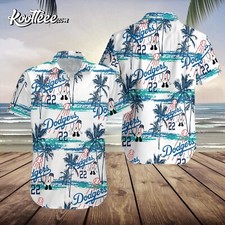 Los Angeles Baseball Team Dodgerss Hawaiian Button Down Full Size S-5XL