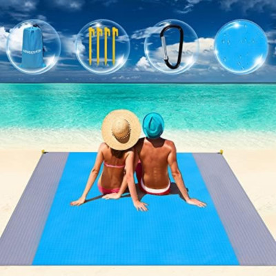 Coperta da Spiaggia e Picnic, 200x210 anti-sabbia, waterproof con 4 picchetti
