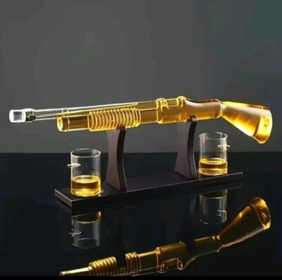  XL SCHROTFLINTE Karaffe Dekanter-Set Bullet Whiskey Gläsern  und Ständer Neu  