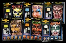Wolf Novelties Face Painting Kit, 1 Water Activated Makeup Square, 3 MU Crayons