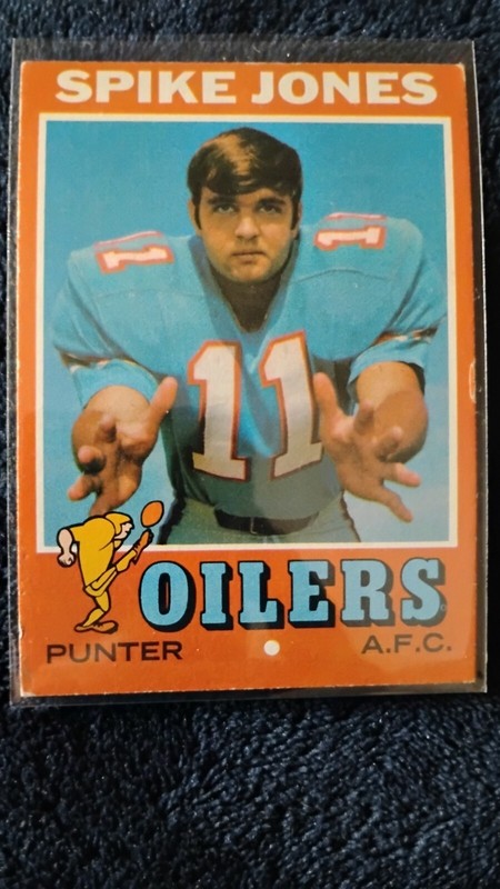 1971 Topps Football - #64 Spike Jones - Houston Oilers Vg-Ex Condition 