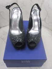 Stuart Weitzman NWT Black Glitter Platform High Heel Pumps Size 5 355