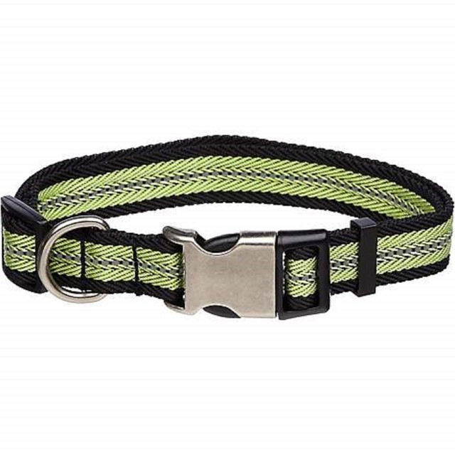 Reflective Adjustable Dog Collar, GREEN; Size Small eBay
