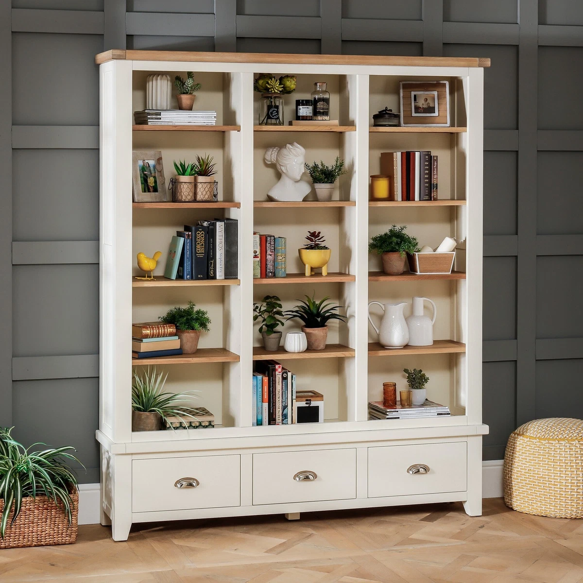 Cheshire Cream Painted Grand Library Bookcase Large Tall Wide