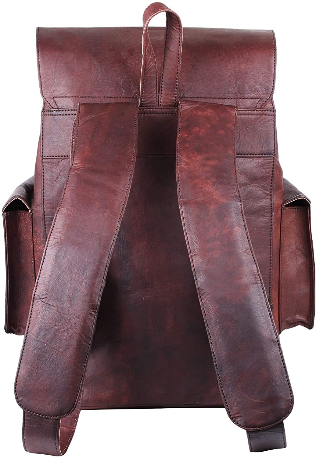 Real genuine leather Men's Backpack Bag laptop Satchel briefcase Brown Vintage