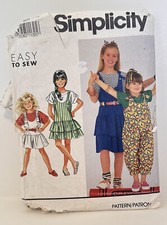 Cut Vintage Simplicity Sewing Pattern 7307 Girl's Jumpsuit Jumper Top Sizes 3-6