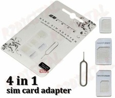5 CONF STANDARD SIM CARD ADAPTER KIT to NANO MICROSIM NANOSIM CARD