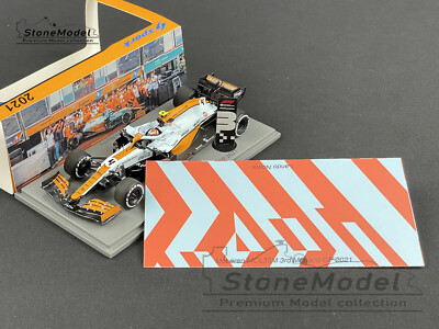Mclaren F1 MCL35M 4 Lando Norris Monaco 2021 Spark 1:43 + Background & Base Card