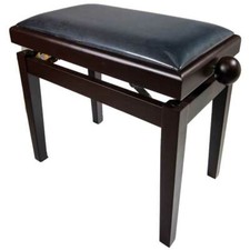 "LEGATO" Adjustable Piano Stool with Black Top, Satin Rosewood