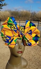 Yellow Kente Headwrap; African Headwrap; African Clothing; African Fabric; Wrap