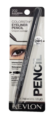 NEW REVLON COLORSTAY EYELINER PENCIL CRAYON CONTOUR-202 BLACK BROWN