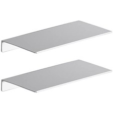 Adhesive Floating Shelves for Wall Storage, Metal Wall Shelves, 8 IN Silver