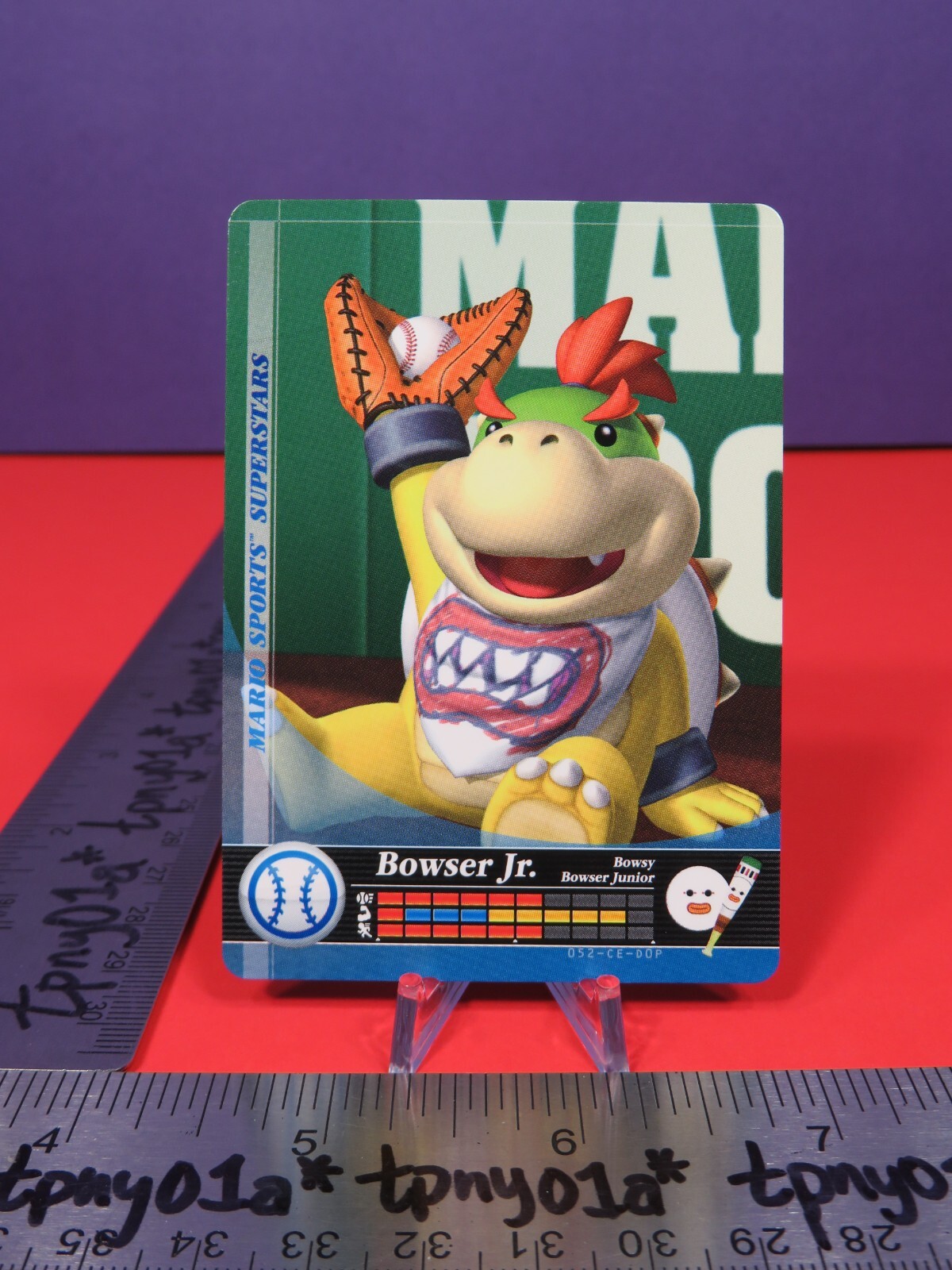 BOWSER JR BASEBALL #052 EUR PACKFRESH Mario Sports Superstars Amiibo Card [eSE]