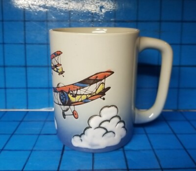 Vtg Embossed Biplane Airplane Coffee Tea Cup Mug Otagiri Japan Pilot  Aviation | eBay